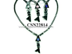 Cat's Eye Opal Hematite Stone Fish Pendant Beads Chain Choker Fashion Women Necklace